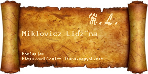 Miklovicz Liána névjegykártya